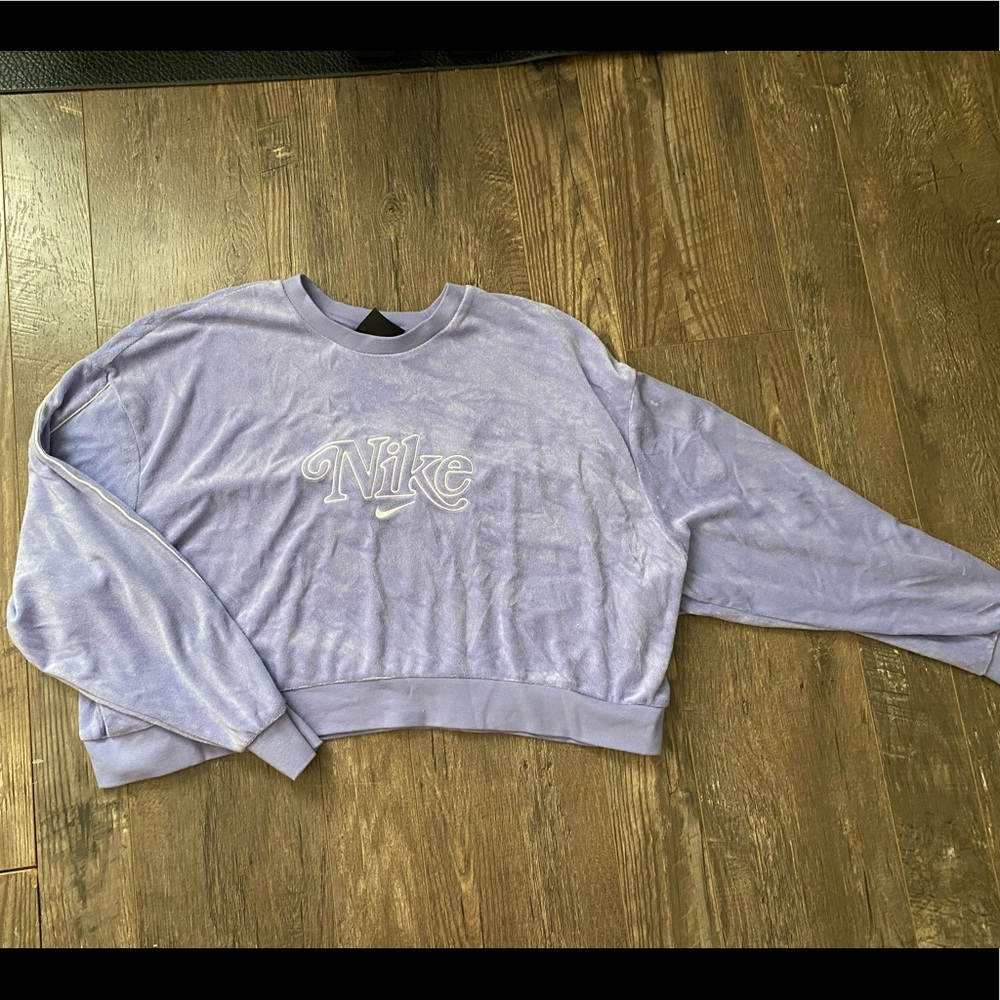 Terry cloth nike cropped sweatshirt!!